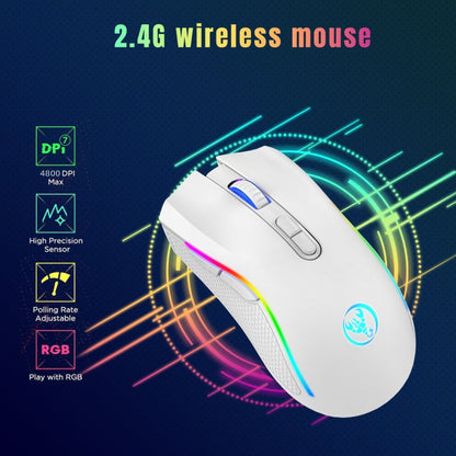 Rynx | HXSJ T69 4800DPI RGB 2.4GHz Wireless Mouse (White)