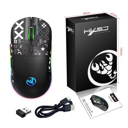Rynx | HXSJ T90 RGB Light Three-Mode Wireless Gaming Mouse (Black)