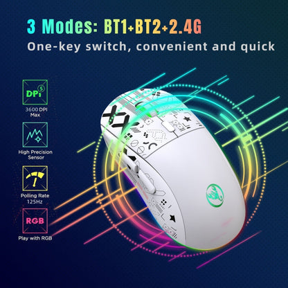 Rynx | HXSJ T90 RGB Light Three-Mode Wireless Gaming Mouse (Black)