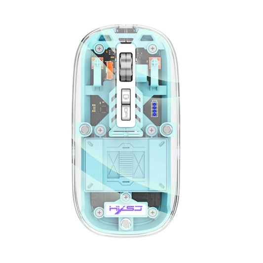 Rynx | HXSJ T900 Transparent Magnet Three-Mode Wireless Gaming Mouse (Blue)