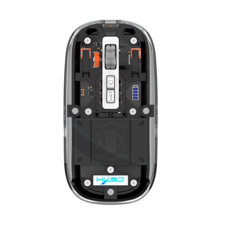 Rynx | HXSJ T900 Transparent Magnet Three-Mode Wireless Gaming Mouse (Black)