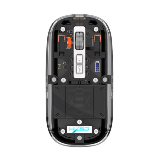Rynx | HXSJ T900 Transparent Magnet Three-Mode Wireless Gaming Mouse (Black)