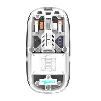 Rynx | HXSJ T900 Transparent Magnet Three-Mode Wireless Gaming Mouse (White)