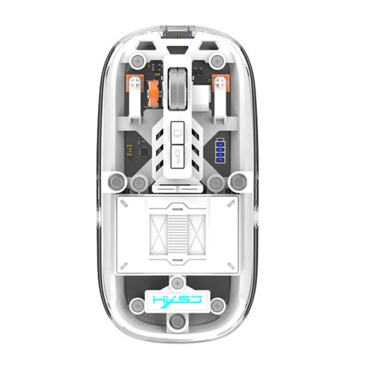 Rynx | HXSJ T900 Transparent Magnet Three-Mode Wireless Gaming Mouse (White)