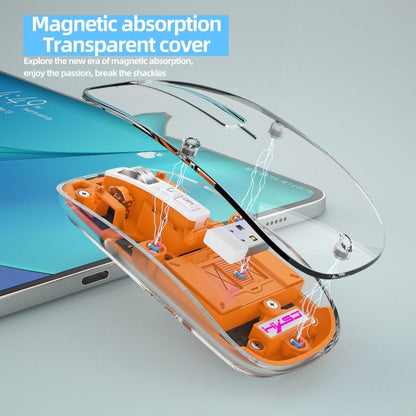 Rynx | HXSJ T900 Transparent Magnet Three-Mode Wireless Gaming Mouse (Orange)