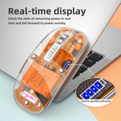 Rynx | HXSJ T900 Transparent Magnet Three-Mode Wireless Gaming Mouse (Blue)