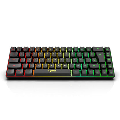 Rynx | HXSJ V200 Wired RGB Backlit Mechanical Keyboard 68 Keys Caps, Cable Length: 1.7m (Black)
