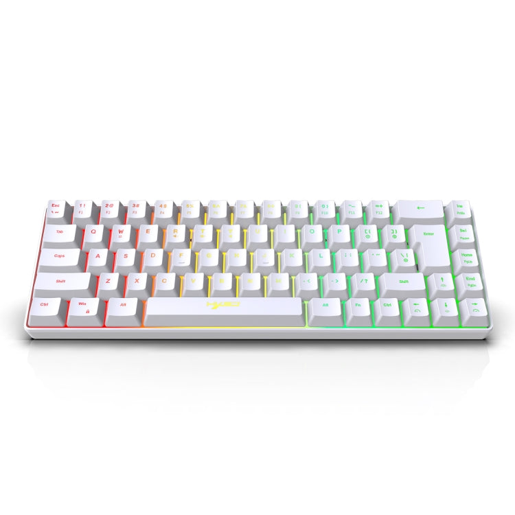 Rynx | HXSJ V200 Wired RGB Backlit Mechanical Keyboard 68 Keys Caps, Cable Length: 1.7m (White)