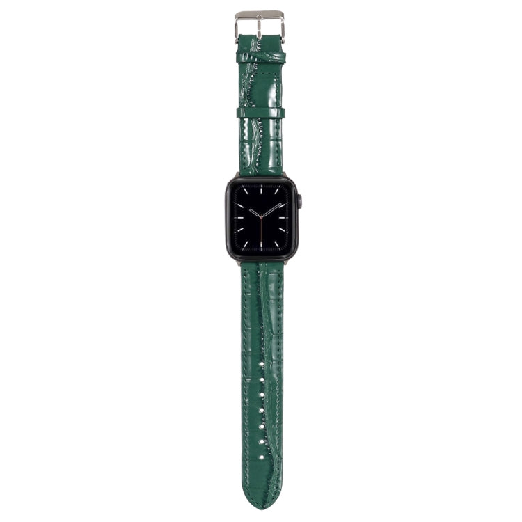 Rynx | For Apple Watch Series 7 45mm / 6 & SE & 5 & 4 44mm / 3 & 2 & 1 42mm Crocodile Texture Leather Strap (Green)