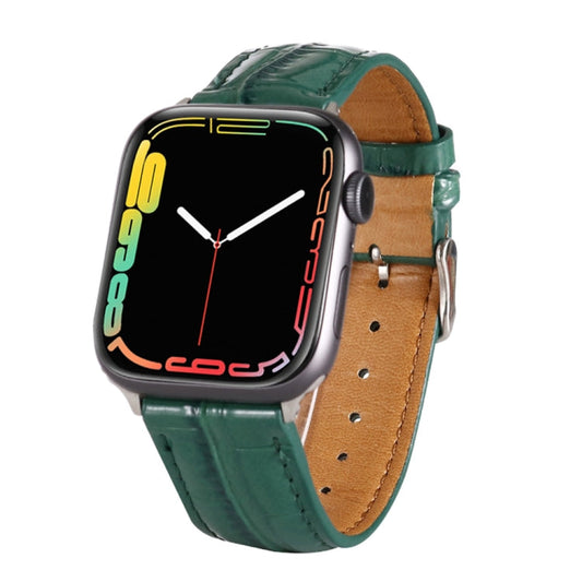 Rynx | For Apple Watch Series 7 45mm / 6 & SE & 5 & 4 44mm / 3 & 2 & 1 42mm Crocodile Texture Leather Strap (Green)