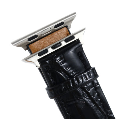 Rynx | For Apple Watch Series 7 45mm / 6 & SE & 5 & 4 44mm / 3 & 2 & 1 42mm Crocodile Texture Leather Strap (Green)