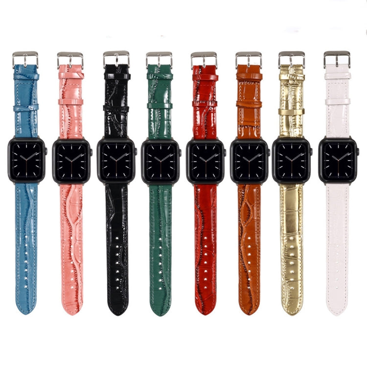 Rynx | For Apple Watch Series 7 45mm / 6 & SE & 5 & 4 44mm / 3 & 2 & 1 42mm Crocodile Texture Leather Strap (Green)