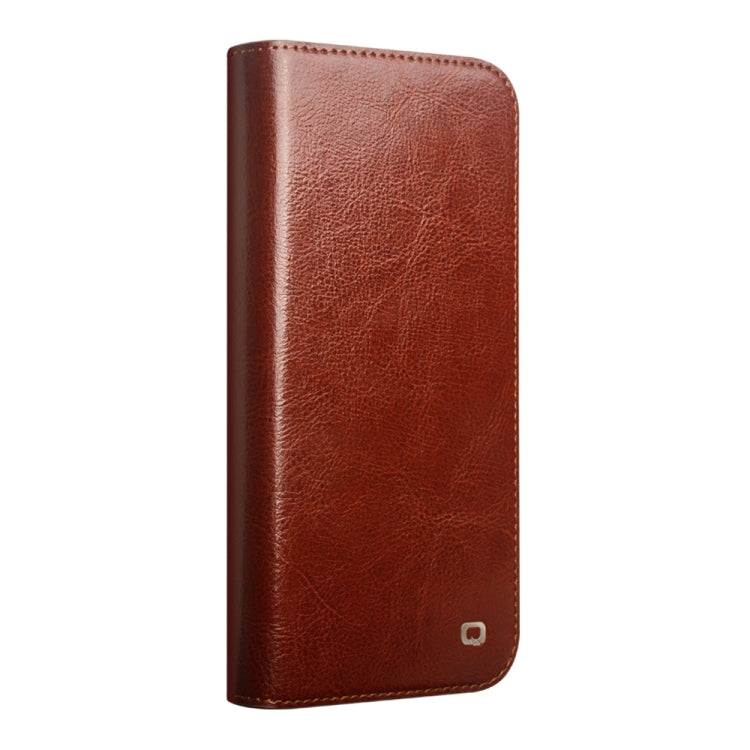 RYNX | For iPhone 16 Pro Max QIALINO Classic Genuine Leather Phone Case(Brown)