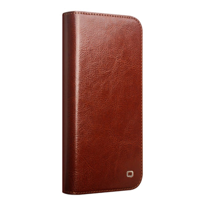 RYNX | For iPhone 16 Pro Max QIALINO Classic Genuine Leather Phone Case(Brown)