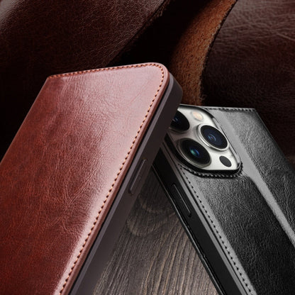RYNX | For iPhone 16 Pro Max QIALINO Classic Genuine Leather Phone Case(Brown)
