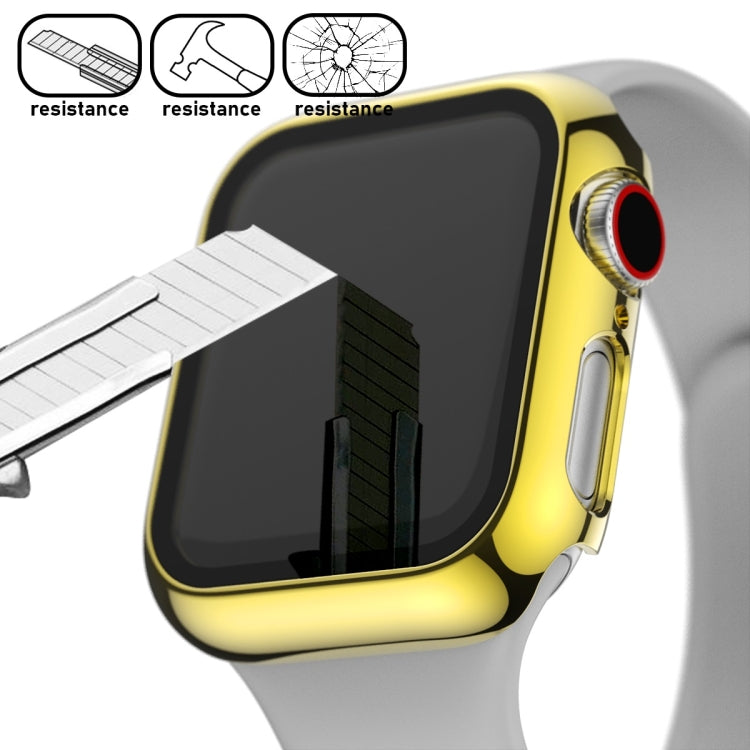 Rynx | For Apple Watch Series 5 & 4 44mm Complete Coverage Platinum Glass Case (Gold)