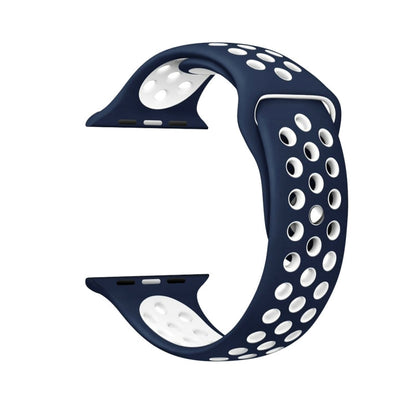 Rynx | For Apple Watch Series 7 41mm / 6 & SE & 5 & 4 40mm / 3 & 2 & 1 38mm Sport Silicone Strap Standard Edition (Dark Blue White)