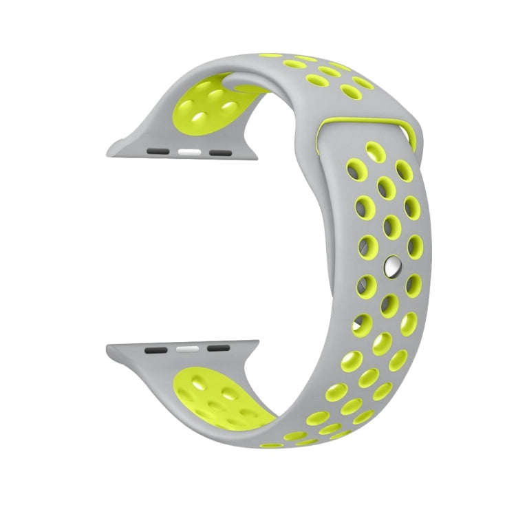Rynx | For Apple Watch Series 7 41mm / 6 & SE & 5 & 4 40mm / 3 & 2 & 1 38mm Sport Silicone Watch Strap Standard Edition (Gray Yellow)
