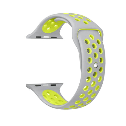 Rynx | For Apple Watch Series 7 41mm / 6 & SE & 5 & 4 40mm / 3 & 2 & 1 38mm Sport Silicone Watch Strap Standard Edition (Gray Yellow)