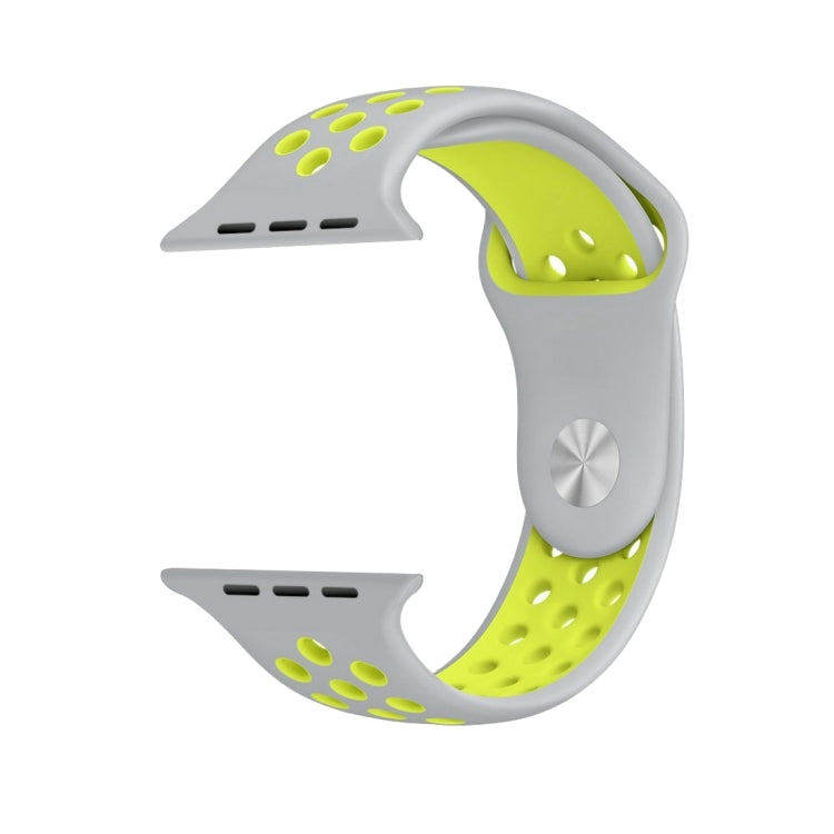 Rynx | For Apple Watch Series 7 41mm / 6 & SE & 5 & 4 40mm / 3 & 2 & 1 38mm Sport Silicone Watch Strap Standard Edition (Gray Yellow)