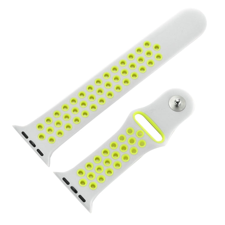 Rynx | For Apple Watch Series 7 41mm / 6 & SE & 5 & 4 40mm / 3 & 2 & 1 38mm Sport Silicone Watch Strap Standard Edition (Gray Yellow)