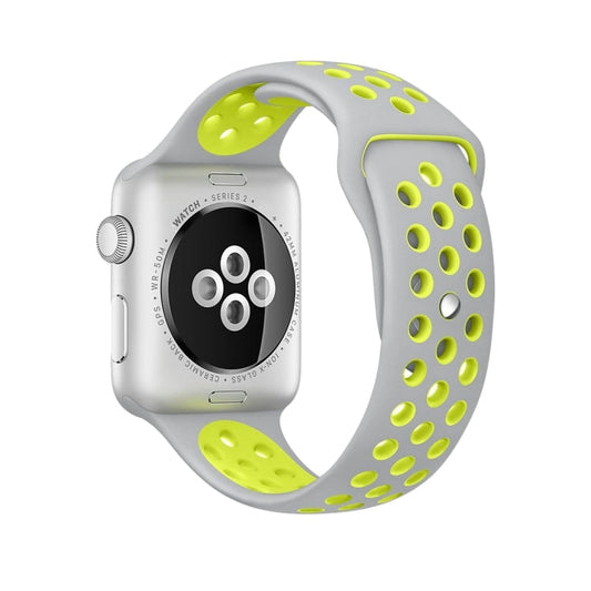 Rynx | For Apple Watch Series 7 41mm / 6 & SE & 5 & 4 40mm / 3 & 2 & 1 38mm Sport Silicone Watch Strap Standard Edition (Gray Yellow)