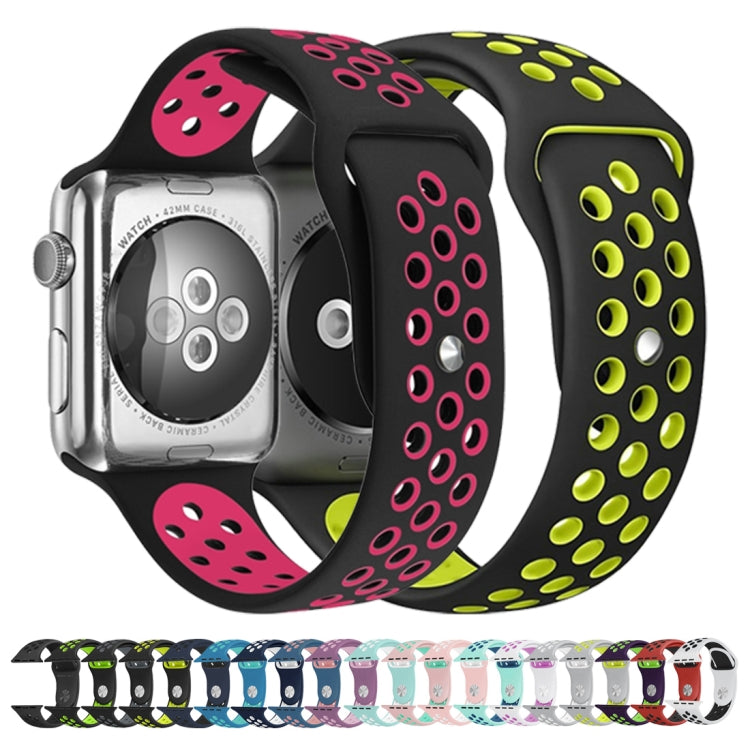Rynx | For Apple Watch Series 7 41mm / 6 & SE & 5 & 4 40mm / 3 & 2 & 1 38mm Sport Silicone Strap Standard Edition (Dark Blue White)