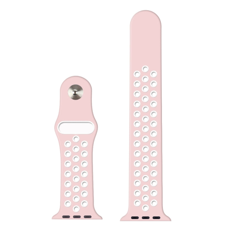 Rynx | For Apple Watch Ultra 49mm & Watch Ultra 2 49mm / Series 9 & 8 & 7 45mm / SE 3 & SE 2 & 6 & SE & 5 & 4 44mm / 3 & 2 & 1 42mm Sport Silicone Watch Band Standard Edition (Pink White)