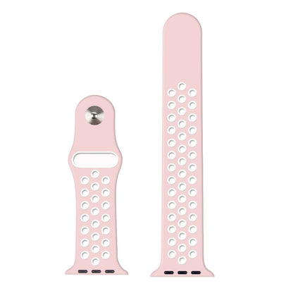 Rynx | For Apple Watch Ultra 49mm & Watch Ultra 2 49mm / Series 9 & 8 & 7 45mm / SE 3 & SE 2 & 6 & SE & 5 & 4 44mm / 3 & 2 & 1 42mm Sport Silicone Watch Band Standard Edition (Pink White)