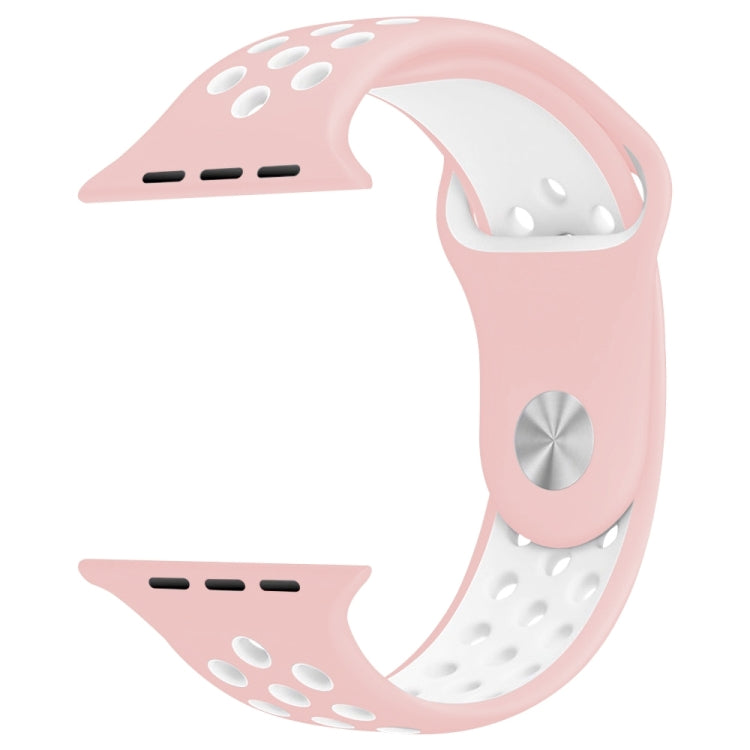 Rynx | For Apple Watch Ultra 49mm & Watch Ultra 2 49mm / Series 9 & 8 & 7 45mm / SE 3 & SE 2 & 6 & SE & 5 & 4 44mm / 3 & 2 & 1 42mm Sport Silicone Watch Band Standard Edition (Pink White)