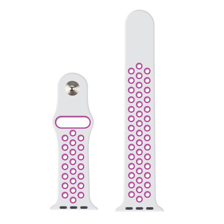 Rynx | For Apple Watch Ultra 49mm & Watch Ultra 2 49mm / Series 9 & 8 & 7 45mm / SE 3 & SE 2 & 6 & SE & 5 & 4 44mm / 3 & 2 & 1 42mm Sport Silicone Band Standard Edition (White Purple)