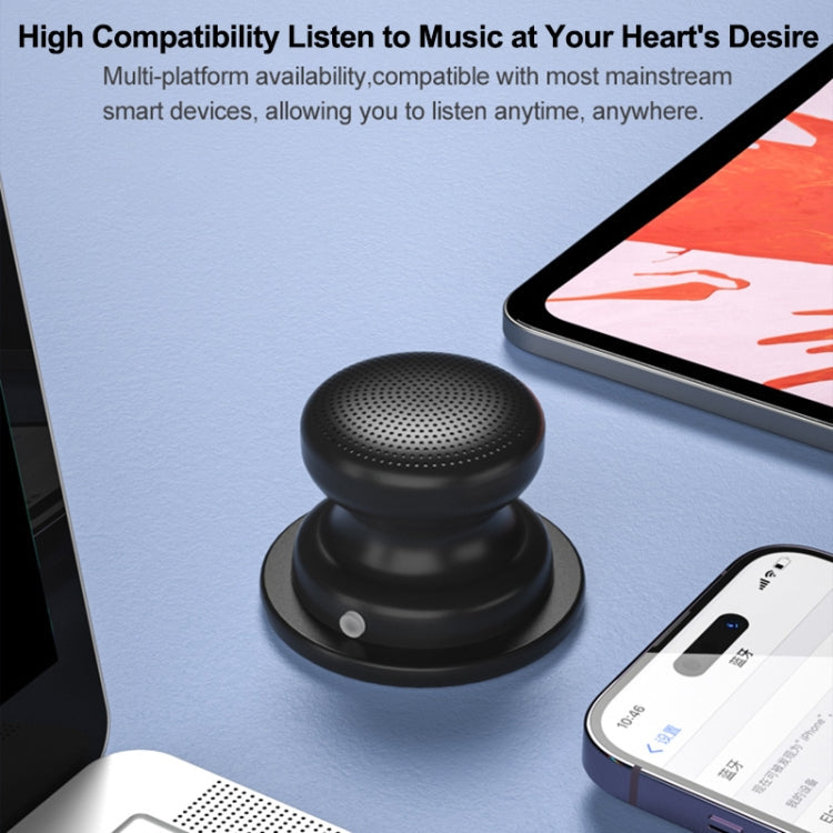 RYNX | EWA A117 Portable Mini Magnetic Phone Holder Bluetooth Metal Speaker(Black)
