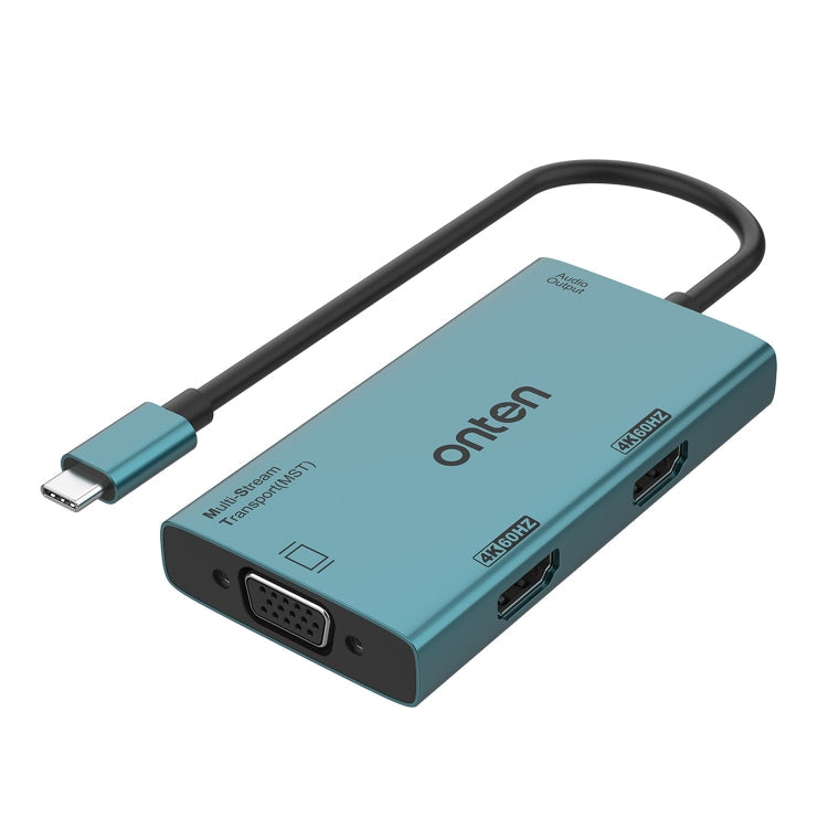Rynx | Onten M206 4K 60Hz 4 in 1 Type-C to Dual HDMI + VGA + 3.5 mm Video Converter Adapter
