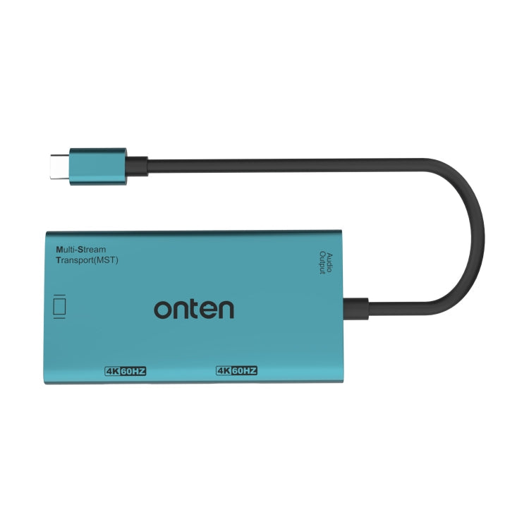 Rynx | Onten M206 4K 60Hz 4 in 1 Type-C to Dual HDMI + VGA + 3.5 mm Video Converter Adapter