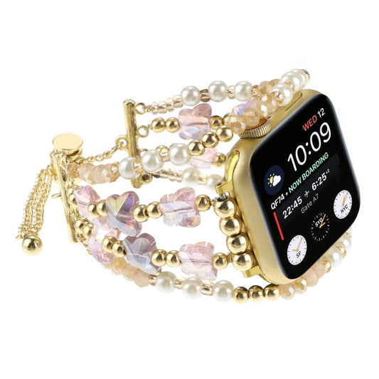 Rynx | For Apple Watch Series 9 41mm Butterfly Chain Bracelet Metal Watch Band (Rose Gold)