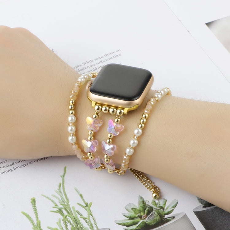 Rynx | For Apple Watch Series 9 41mm Butterfly Chain Bracelet Metal Watch Band (Rose Gold)