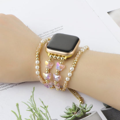 Rynx | For Apple Watch Series 9 41mm Butterfly Chain Bracelet Metal Watch Band (Rose Gold)