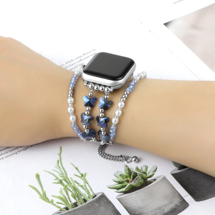 Rynx | For Apple Watch Series 9 41mm Butterfly Chain Bracelet Metal Watch Band (Blue)