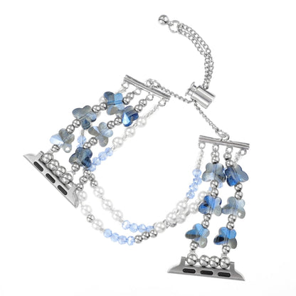 Rynx | For Apple Watch Series 9 41mm Butterfly Chain Bracelet Metal Watch Band (Blue)