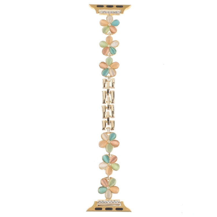 Rynx | For Apple Watch Series 5 40mm 5-petal Flower Zinc Alloy Chain Watch Strap (Gold Colored)