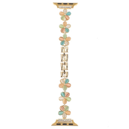 Rynx | For Apple Watch Series 5 40mm 5-petal Flower Zinc Alloy Chain Watch Strap (Gold Colored)