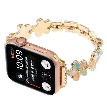 Rynx | For Apple Watch Series 5 40mm 5-petal Flower Zinc Alloy Chain Watch Strap (Gold Colored)