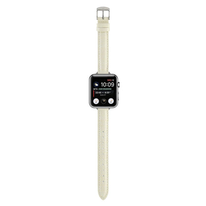 Rynx | For Apple Watch Series 9 41mm Slim Crocodile Leather Watch Band (Beige)