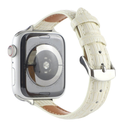 Rynx | For Apple Watch Series 9 41mm Slim Crocodile Leather Watch Band (Beige)
