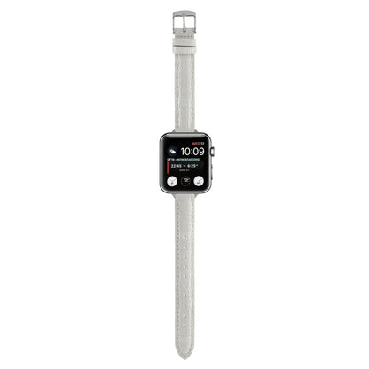 Rynx | For Apple Watch Series 9 41mm Slim Crocodile Leather Watch Band (White)