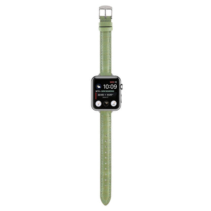 Rynx | For Apple Watch Series 6 44mm Slim Crocodile Leather Watch Band (Light Green)