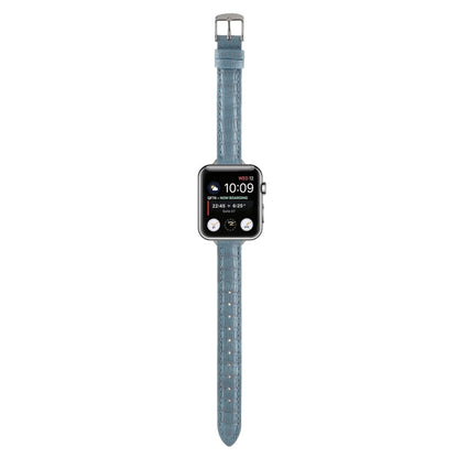 Rynx | For Apple Watch Series 5 40mm Slim Crocodile Leather Band (Light Blue)