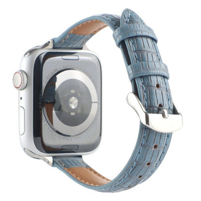 Rynx | For Apple Watch Series 5 40mm Slim Crocodile Leather Band (Light Blue)