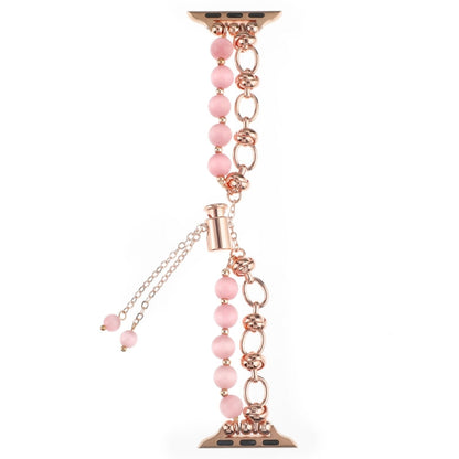 Rynx | For Apple Watch Series 5 40mm Pearl Chain Metal Strap Watch Band (Rose Gold)