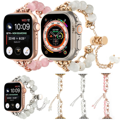 Rynx | For Apple Watch Series 5 40mm Pearl Chain Metal Strap Watch Band (Rose Gold)